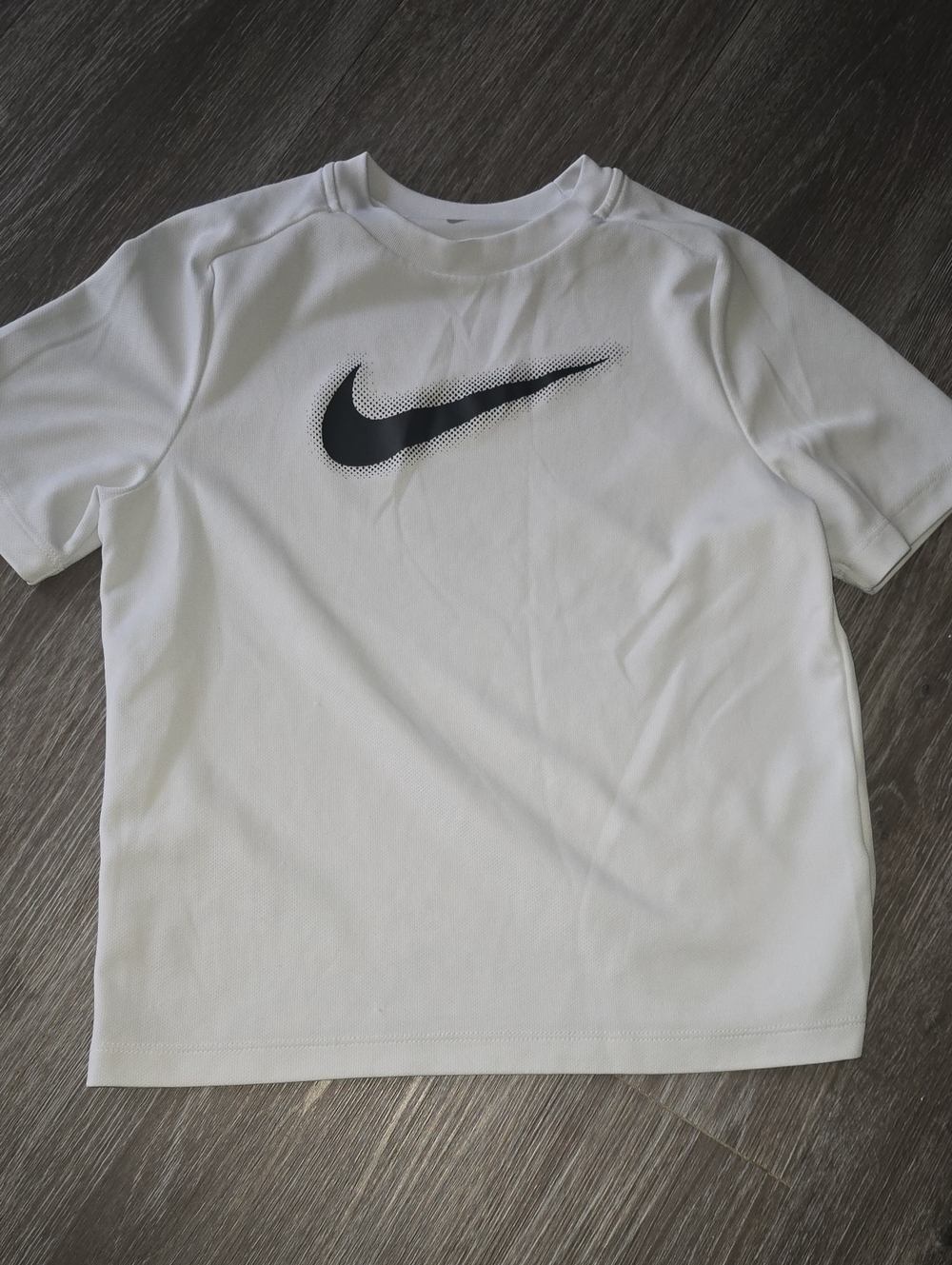 Nike White Short-Sleeve Tee with Black Swoosh